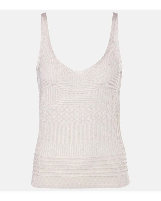 Missoni White Metallic Jersey Tank Top