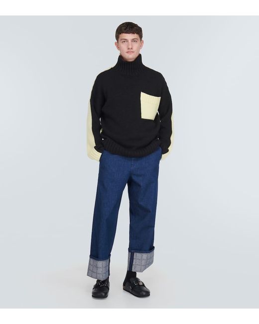 Jeans A Gamba Larga Con Logo di J.W. Anderson in Blue da Uomo