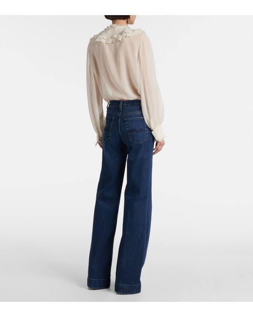 7 For All Mankind Blue Modern Dojo High-Rise Flared Jeans