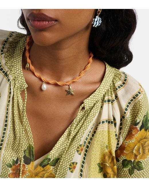 ALÉMAIS Metallic Calypso Macrame Charm Necklace