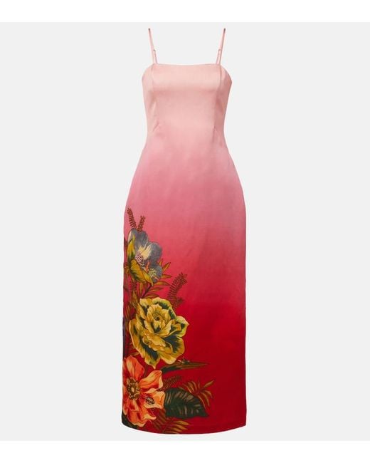 ALÉMAIS Red Inez Ombre Linen-Blend Midi Dress