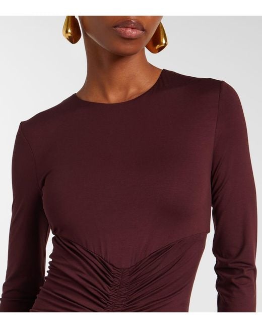 Max Mara Purple Doppia Gathered Maxi Dress