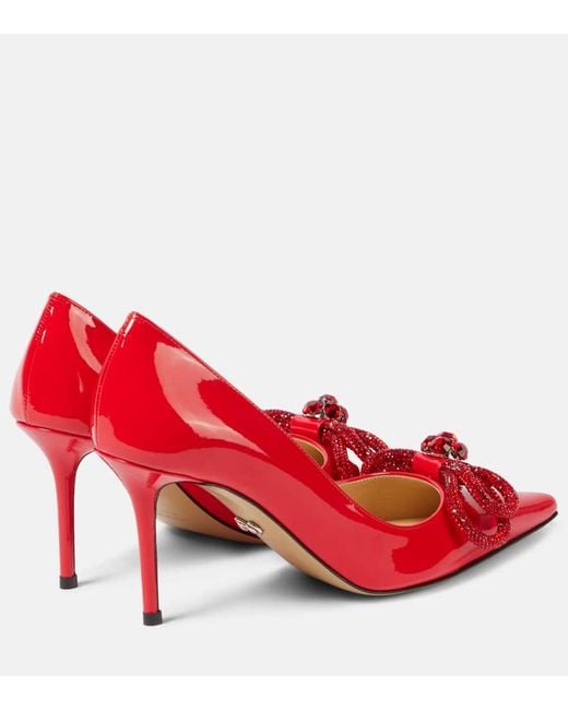 Escarpins 85 En Cuir Verni Mach & Mach en coloris Red