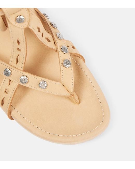 Isabel Marant Brown Silya Studded Leather Sandals