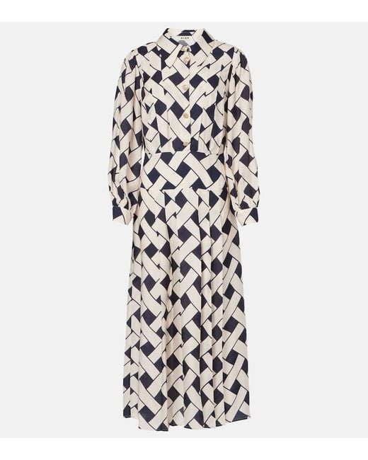Rixo White Analise Printed Maxi Dress