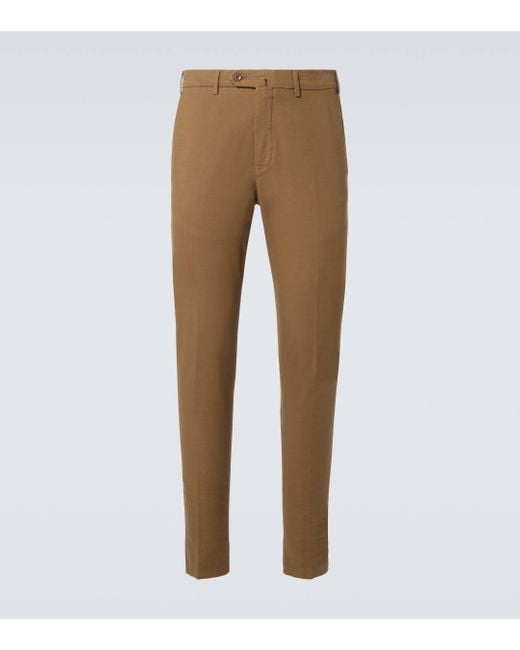 Loro Piana Natural Carlo Cotton-Blend Satin Chinos for men