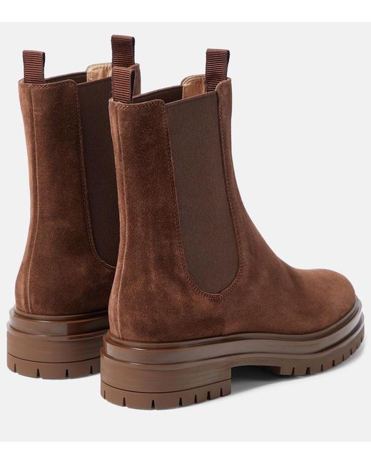 Gianvito Rossi Brown Chester Suede Chelsea Boots