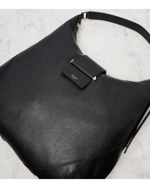 Jimmy Choo Black Bar Medium Leather Tote Bag