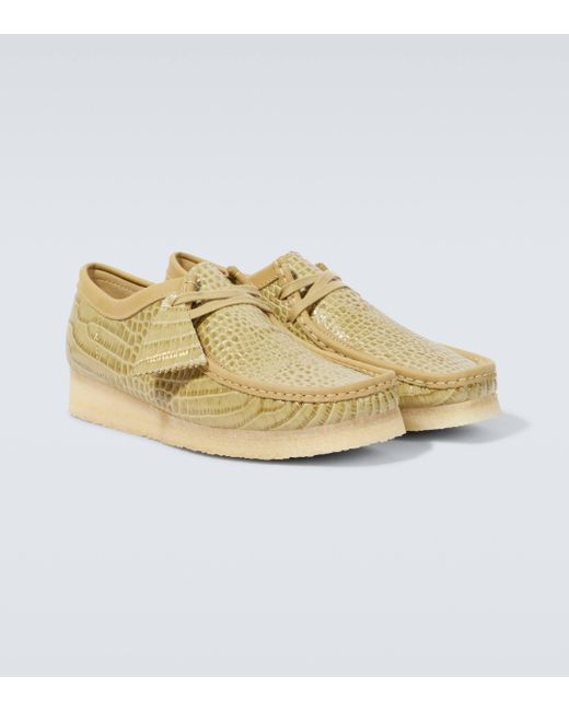 Clarks Natural Wallabee Croc-effect Leather Moccasins for men