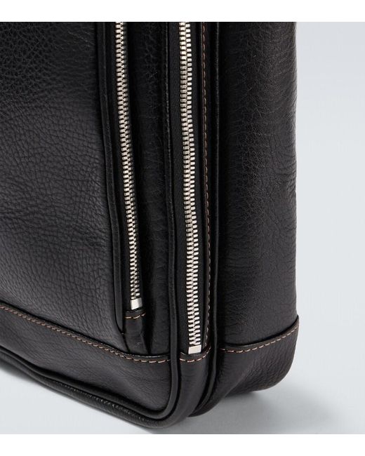 Brunello Cucinelli Black Leather Briefcase for men