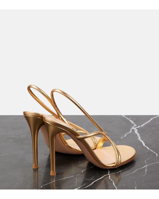 Gianvito Rossi 105 Metallic Leather Sandals