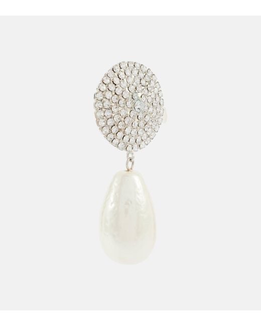 Jennifer Behr White Dorrit Embellished Drop Earrings