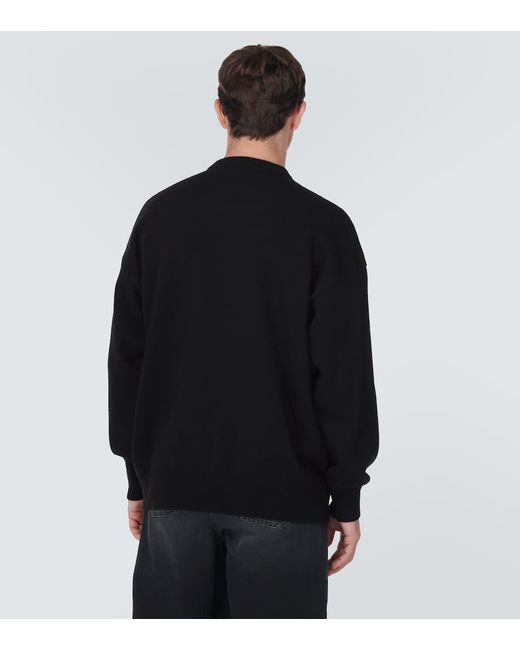 Pullover in lana e cashmere con logo di Balenciaga in Black da Uomo