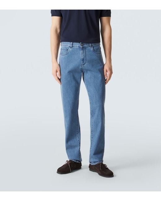 Canali Blue Slim Jeans for men