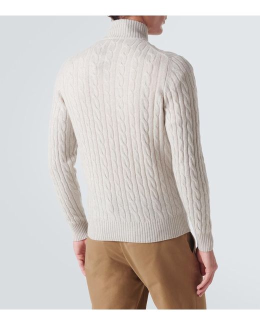 Loro Piana Natural Mezzocollo Treccia Cashmere Sweater for men