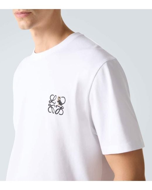 Loewe White X Louis Wain Anagram Cotton Jersey T-Shirt for men