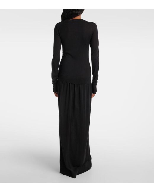 Totême  Black Silk-Blend Maxi Dress