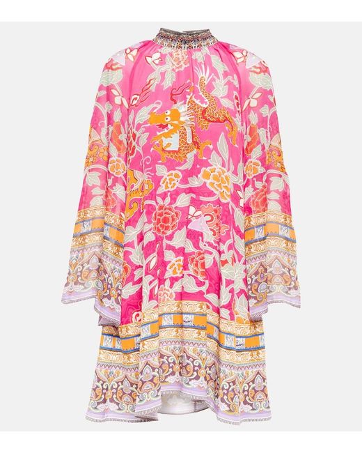 Camilla Multicolor Printed Silk Minidress