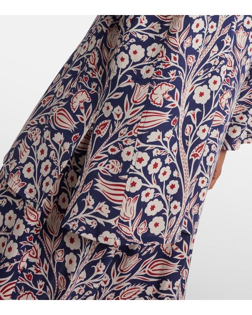 Loro Piana Blue Floral Silk Tunic