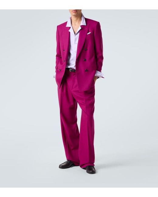 Tom Ford Pink Wool Twill Suit Jacket for men