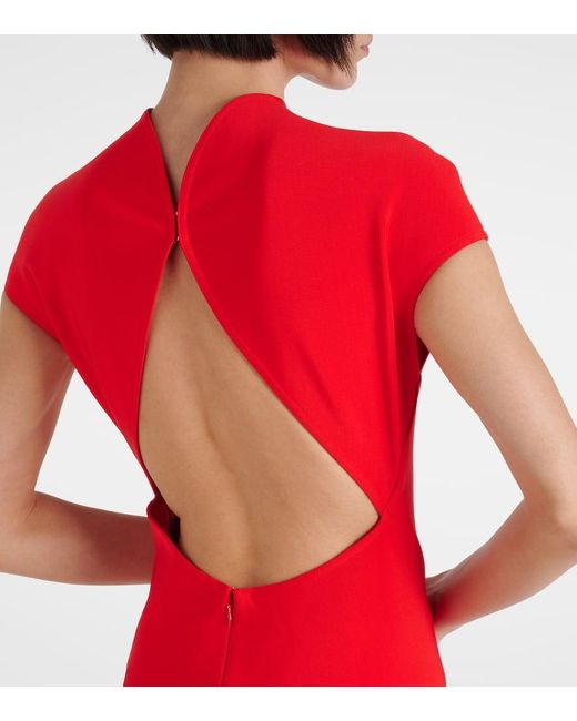 Alaïa Red High-neck Slim-fit Stretch-knit Maxi Dress