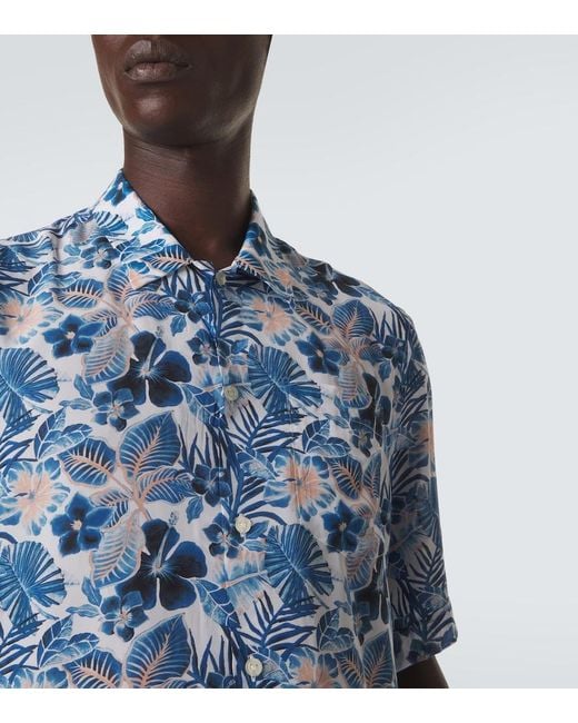 Vilebrequin Blue Floral Shirt for men