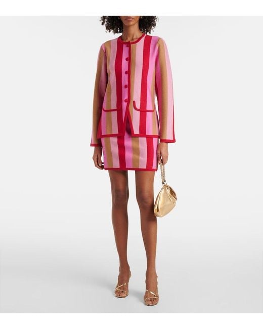 Rixo Pink Cardigan Mirja Aus Einem Wollgemisch