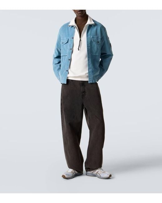 C P Company White Lens Cotton Half-Zip Sweatshirt for men
