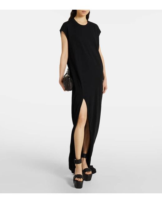 Rick Owens Black Maxikleid Edfu Aus Baumwolle