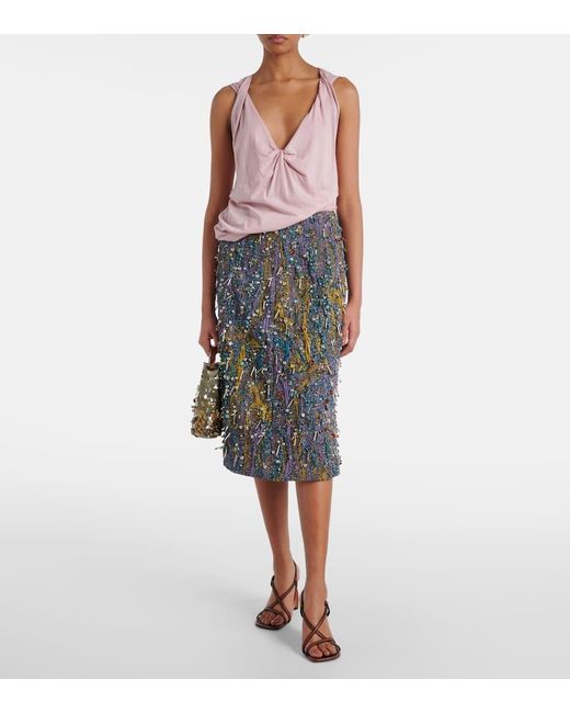 Dries Van Noten Pink Top Aus Baumwolle