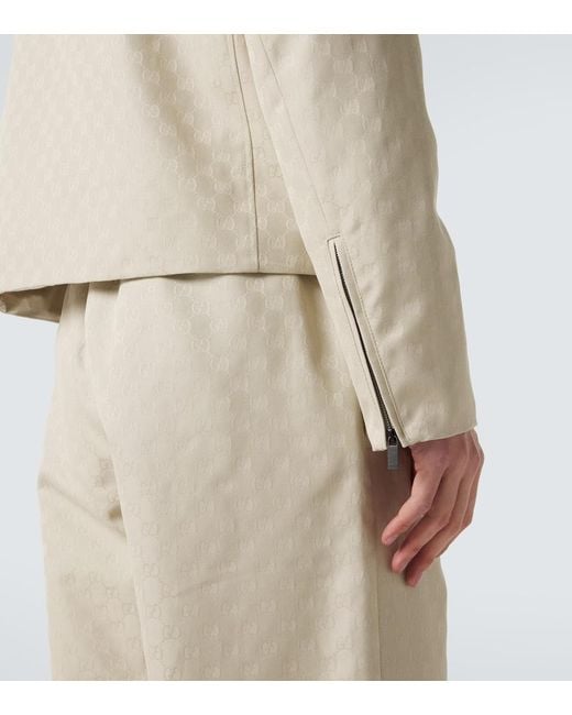 Gucci Natural Gg Canvas Cotton Jacket for men