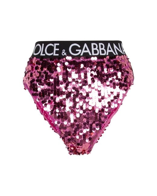 Dolce & Gabbana Pink Sequined Briefs