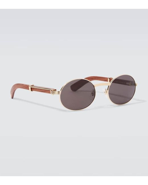 Occhiali Da Sole Rotondi di Cartier in Brown da Uomo