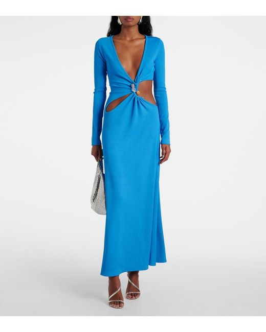 Christopher Esber Blue Cavern Stone Maxi Dress
