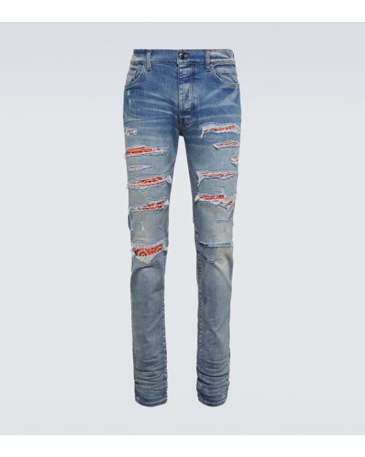 Amiri Denim Thrasher Bandana Jeans in Blue for Men | Lyst