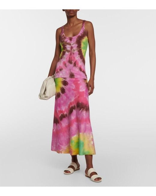 Gabriela Hearst Pink Graham Tie-Dye Cashmere Tank Top