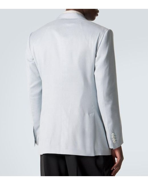 Dolce & Gabbana Blue Double-Breasted Blazer for men