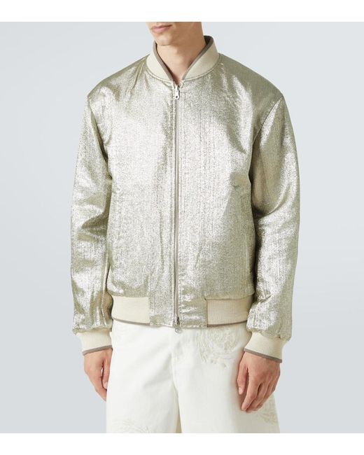 Dries Van Noten Bestickte Bomberjacke Aus Baumwolle in Natural für Herren