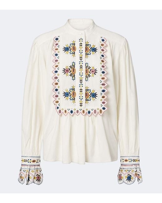 Isabel Marant White Monique Embroidered Blouse