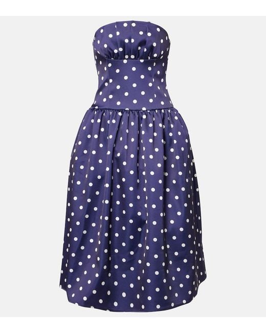 Abito Midi A Pois di Self-Portrait in Blue