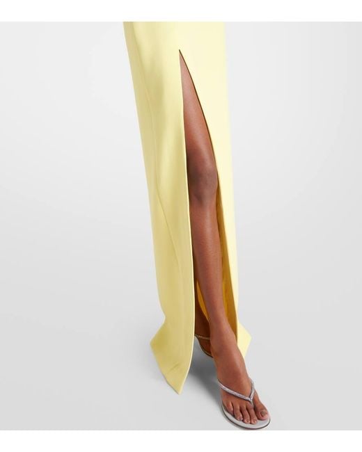 David Koma Yellow Side-Slit Corset Gown