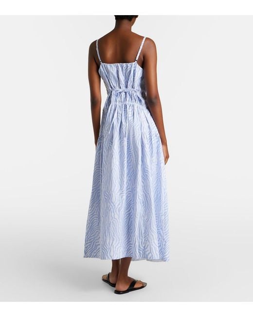 Proenza Schouler Blue Label Michelyn Printed Cotton-Blend Maxi Dress