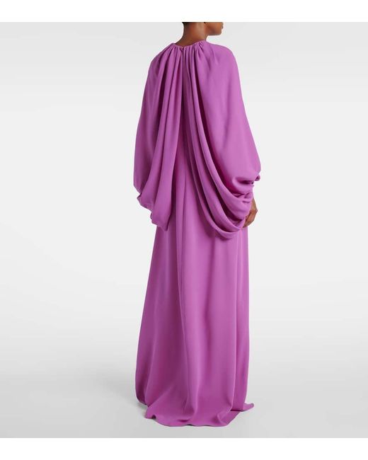 Robe Longue En Soie Melangee Oscar de la Renta en coloris Purple