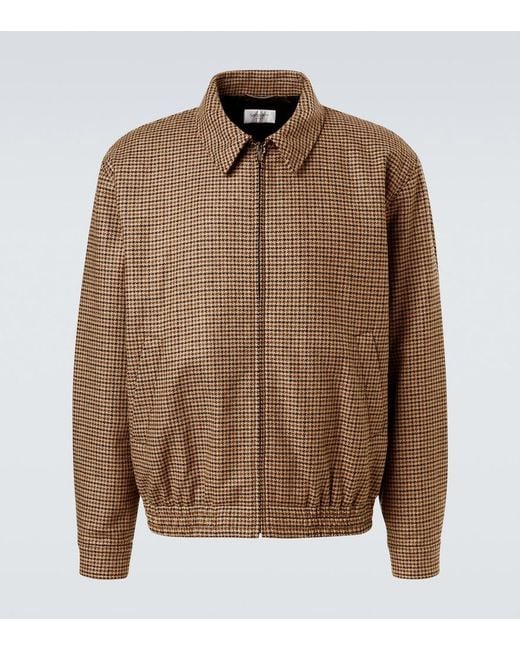 Saint Laurent Brown Houndstooth Blouson Jacket for men