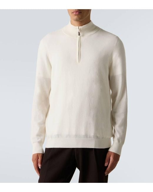 arch4 White Mr Fenchurch Cashmere Half-Zip Sweater for men