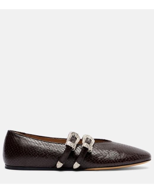 Le Monde Beryl Brown Claudia Leather Mary Jane Flats