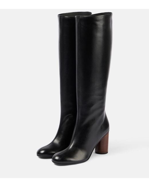 Co. Black Leather Knee-High Boots