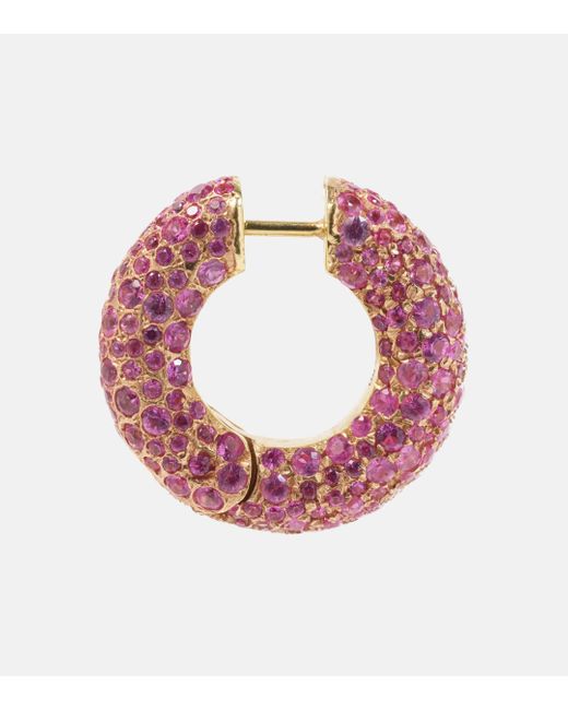 Octavia Elizabeth Pink Bubble 18kt Gold Earrings With Sapphires