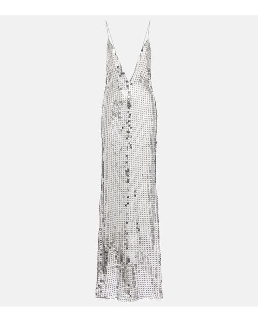 The New Arrivals Ilkyaz Ozel White Claudie Sequined Gown