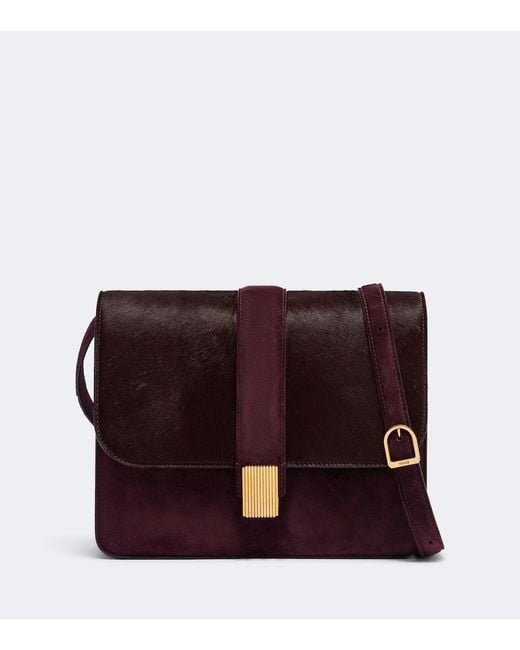 Khaite Purple Blake Medium Calf Hair Crossbody Bag